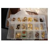 STORAGE BOX FULL OF GOLD-TONE JEWELRY