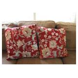 RED PRINT DECORATIVE PILLOWS