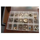 STORAGE BOX FULL OF SILVER TONE JEWELRY