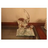 ELEPHANT PAPERWEIGHT & BLOWN GLASS FIGURINE