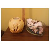 POURED & CARVED CANDLE, EYE SHAPED BOWL WITH