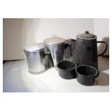 ALUMINUM  & GRANITE WEAR COFFEE POTS