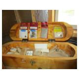 WOODEN BOX WITH CUTTERS & CHUCKS