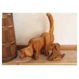 HANDMADE WOODEN DOG DUO