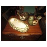 CERAMIC BIRDS & DISH