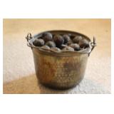 COPPER POT FULL OF WALNUTS