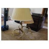 PAIR OF HOMEMADE ANTLER LAMPS
