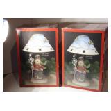 PAIR OF SNOWMEN TEALIGHT HOLDERS