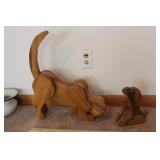 HANDMADE WOODEN DOG DUO
