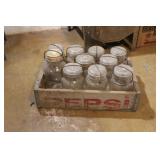 PEPSI CRATE WITH CLEAR JARS