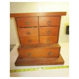 WOODEN JEWELRY BOX WITH JEWELRY