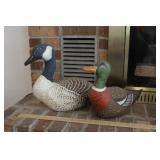 PAIR OF FABRIC STUFFED DUCKS
