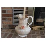 LARGE PORCELAIN PITCHER - HANDLE HAS REPAIRS