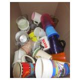 LARGE LOT OF MUGS & GLASSES