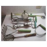 VINTAGE GREEN HANDLE WHIPPIT & BEATERS