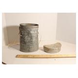 VINTAGE MINNOW BUCKET & BELT BAIT TIN