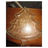 INDIANA GLASS CHRISTMAS TREE SERVING PLATE