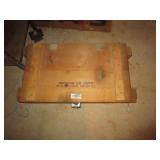 WOOD BOX WITH HUNTING GEAR
