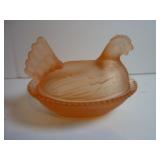 GLASS HEN ON A NEST CANDY DISH
