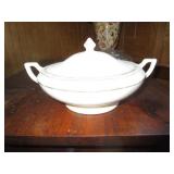 CHINA WHITE WITH GOLD TRIM SERVING DISH