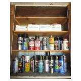 CONTENTS OF SHELF - PAINT, LUBE, & ETC