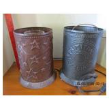 TIN PUNCH CANDLE HOLDERS WITH LAMP