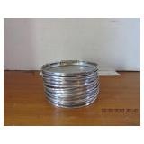 STERLING SILVER RIMMED COASTERS