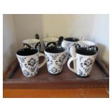 PIER 1 COFFEE MUGS & SERVING TRAY