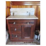 MARBLE TOP WASH STAND 27 X 15 X 43 INCHES