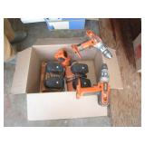 RYOBI 18 VOLT DRILLS, CHARGERS & BATTERIES