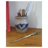 CROCK & LETTER OPENER