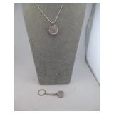 PINK STONE DRAGON PENDANT NECKLACE & MATCHING