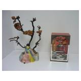 VINTAGE JAPAN GEISHA SHADOW BOX & ASIAN FIGURINE