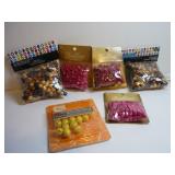 ASSORTED WOOD JEWELRY BEADS CRAFT SUPPLY LOT ï¿½