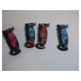 LOT OF 4 FOLDING POCKET KNIVES TIGER WOLF ANIMAL