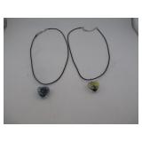 PAIR TREE OF LIFE GLASS HEART DRIED FLOWER