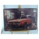 GENERAL LEE 01 DODGE CHARGER METAL SIGN GARAGE