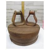 CHEESE BOX & HORSE STIRRUPS