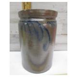 SALT GLAZED SOLOMON BELL BLUE GALLON CROCK