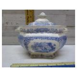 GORGEOUS SMALL SOUP TUREEN TRANSFER WARE