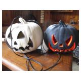 2 LIGHT UP PUMPKINS