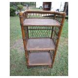 BAMBOO & WICKER SHELF 16 X 12 X 36