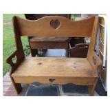 BENCH WITH HEARTS 26 X 12 X 9