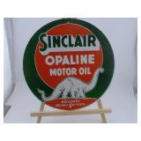 SINCLAIR OPALINE MOTOR OIL DINOSAUR ROUND METAL