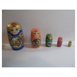 5-PC HAND PAINTED WOOD NESTING DOLLS MATRYOSHKA