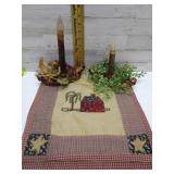 TABLE RUNNER & CANDLE STICKS