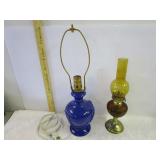 Miniature Oil Lamp And Blue Lamp