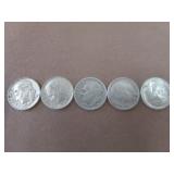 5 Roosevelt Dimes