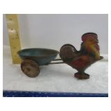 Vintage Rooster Tin Toy