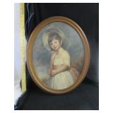 Oval Sweet Little Girl Print